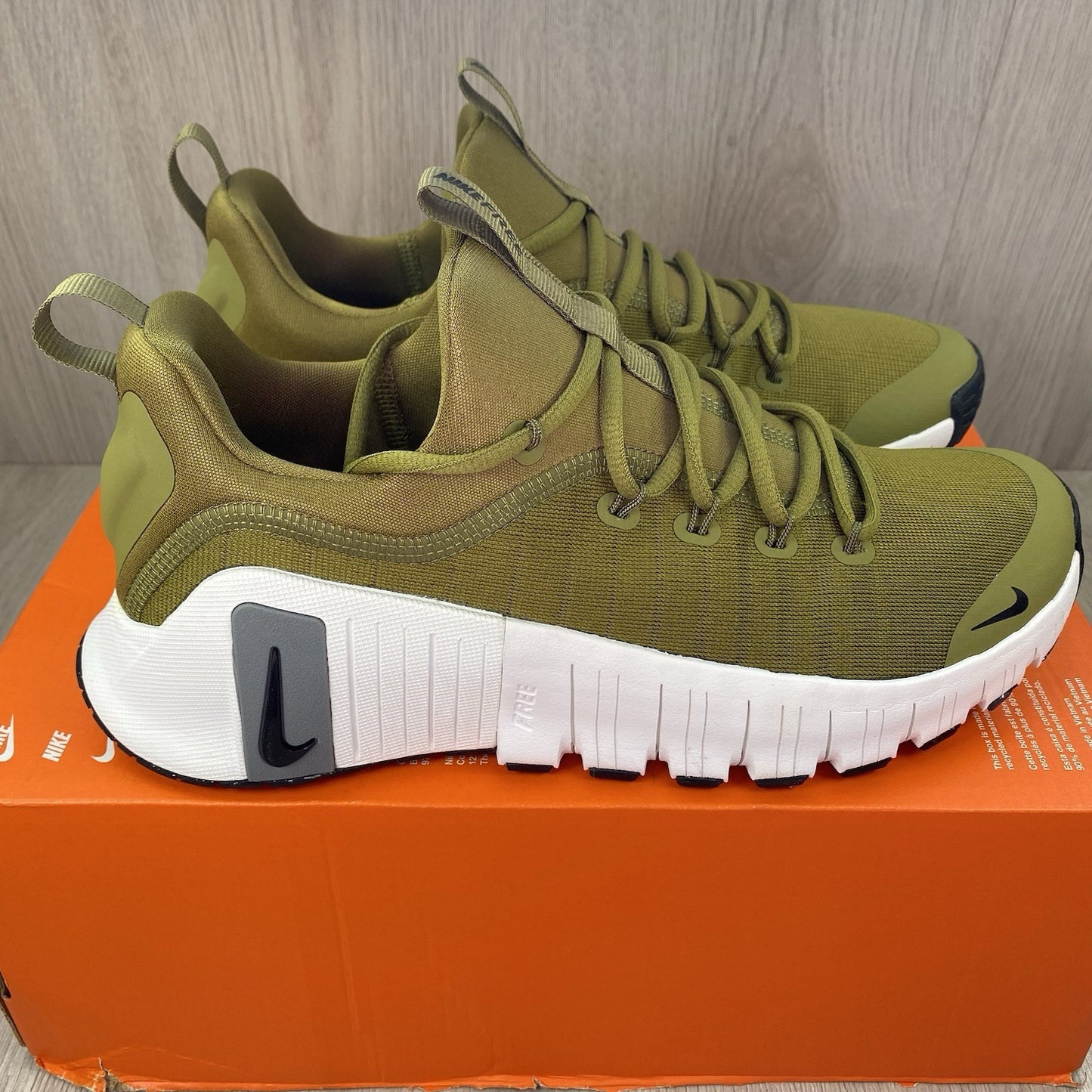 Nike Free Metcon 6 Trainers Pacific Moss Grey Size UK7 US8 EU41 FJ7127-300 πβ