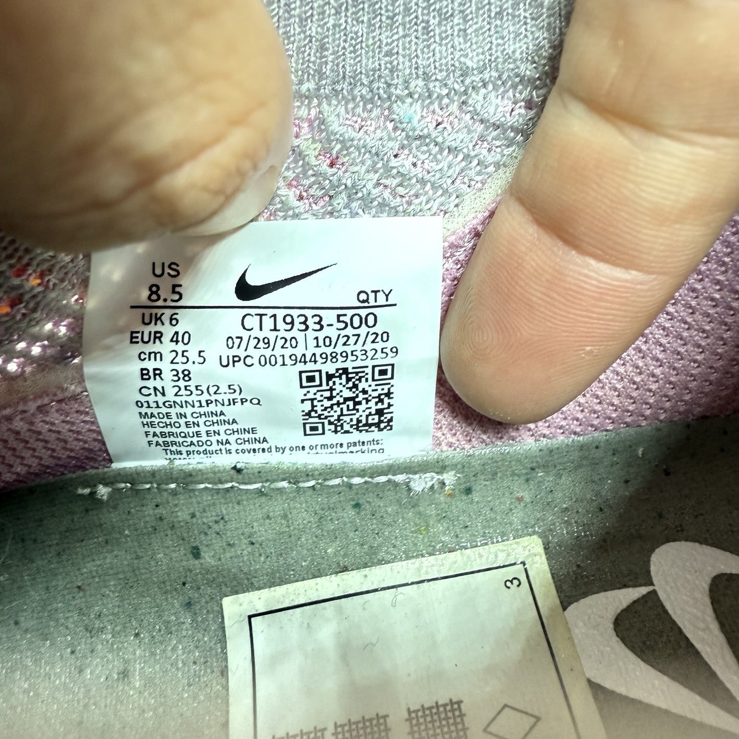 Nike Air VaporMax 2020 FK Trainers Light Arctic Pink UK6 US8.5 EU40 CT1933-500