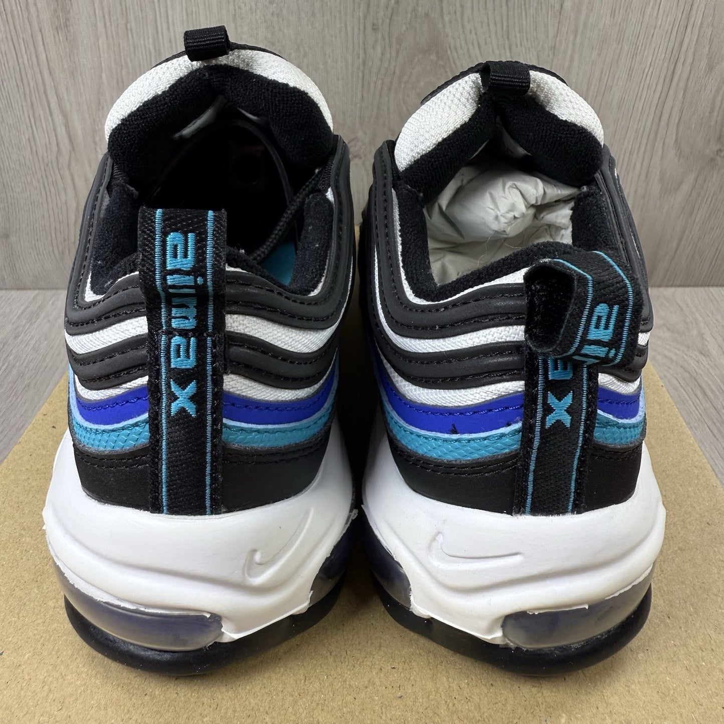 Nike Air Max 97 Trainers Black Hyper Blue Aqua Size UK4 US4.5 EU36.5 921522-019