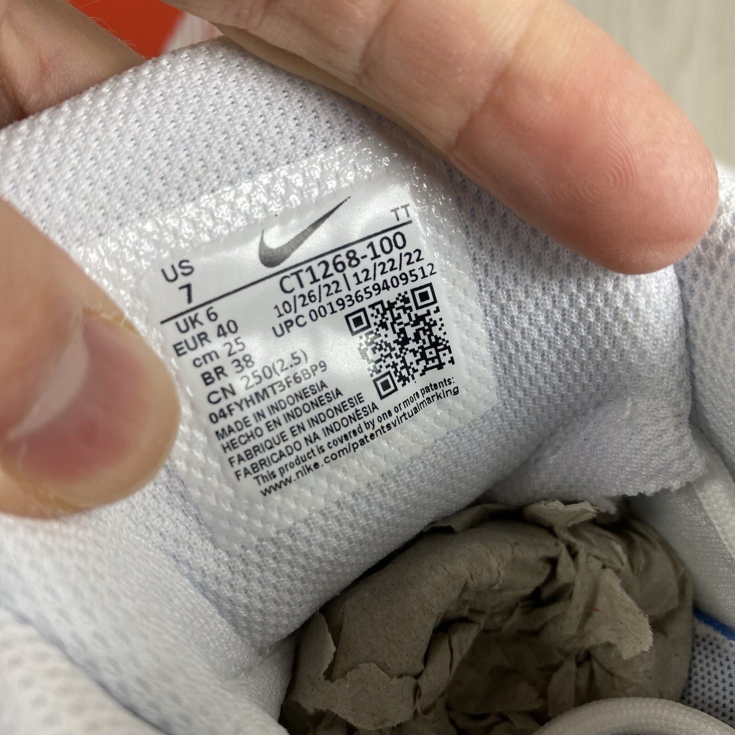 Nike Air Max 95 Trainers Triple White UK6 US7 EU40 CT1268-100