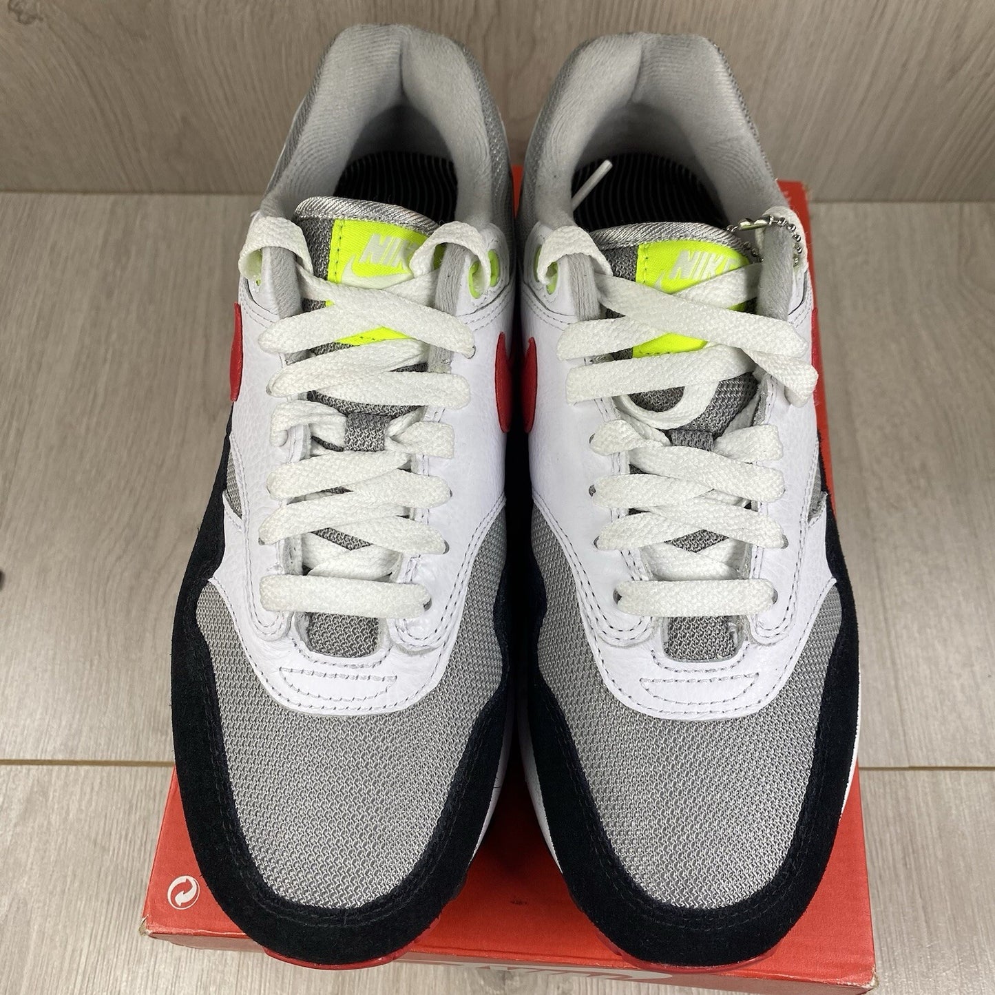 Nike Air Max 1 Trainers Chili Volt Red White Size UK6 US6.5 EU39 HF0105-100
