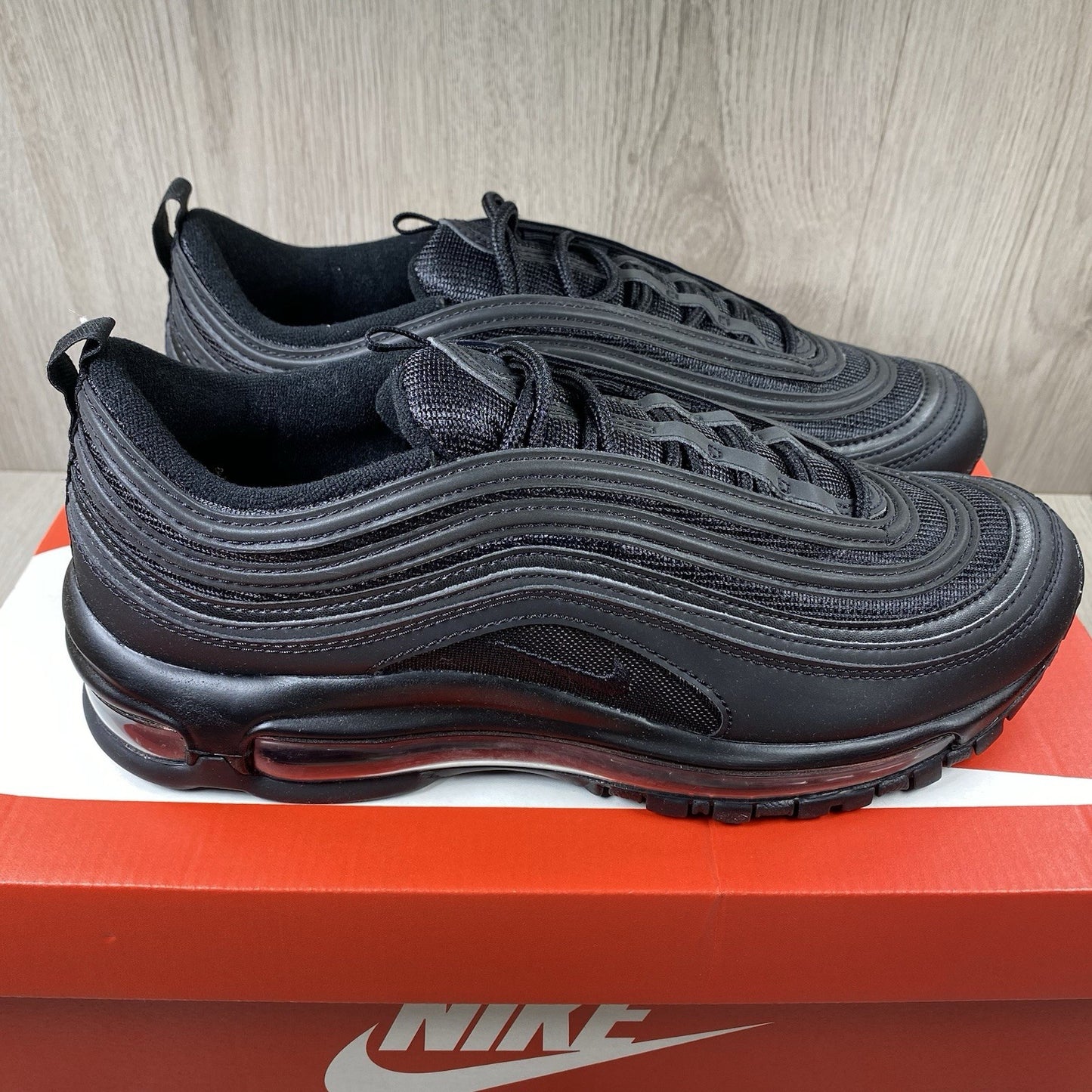 Nike Air Max 97 Trainers Shoes Triple Black Size UK10.5 US11.5 EU45.5 BQ4567-001