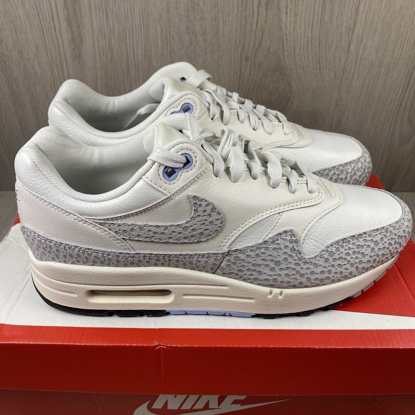 Nike Air Max 1 Safari Trainers Summit White Phantom Size UK6.5 US9 FB5059-100