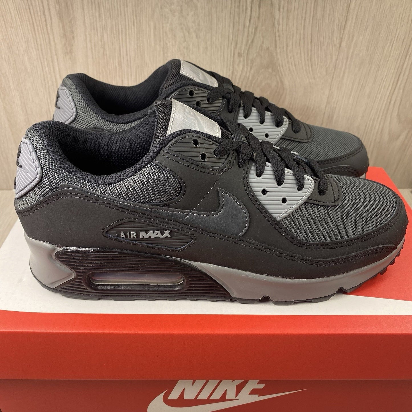 Nike Air Max 90 Trainers Black Anthracite Grey Size UK6 US7 EU40 HM0625-001