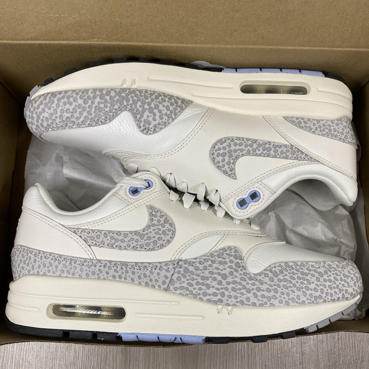 Nike Air Max 1 Safari Trainers Summit White Phantom Size UK6.5 US9 FB5059-100