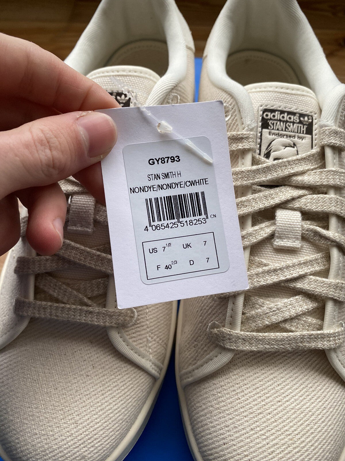 Adidas Stan Smith H Trainers Non Dyed Beige UK7 US7.5 EU40 2/3 GY8793 NEW