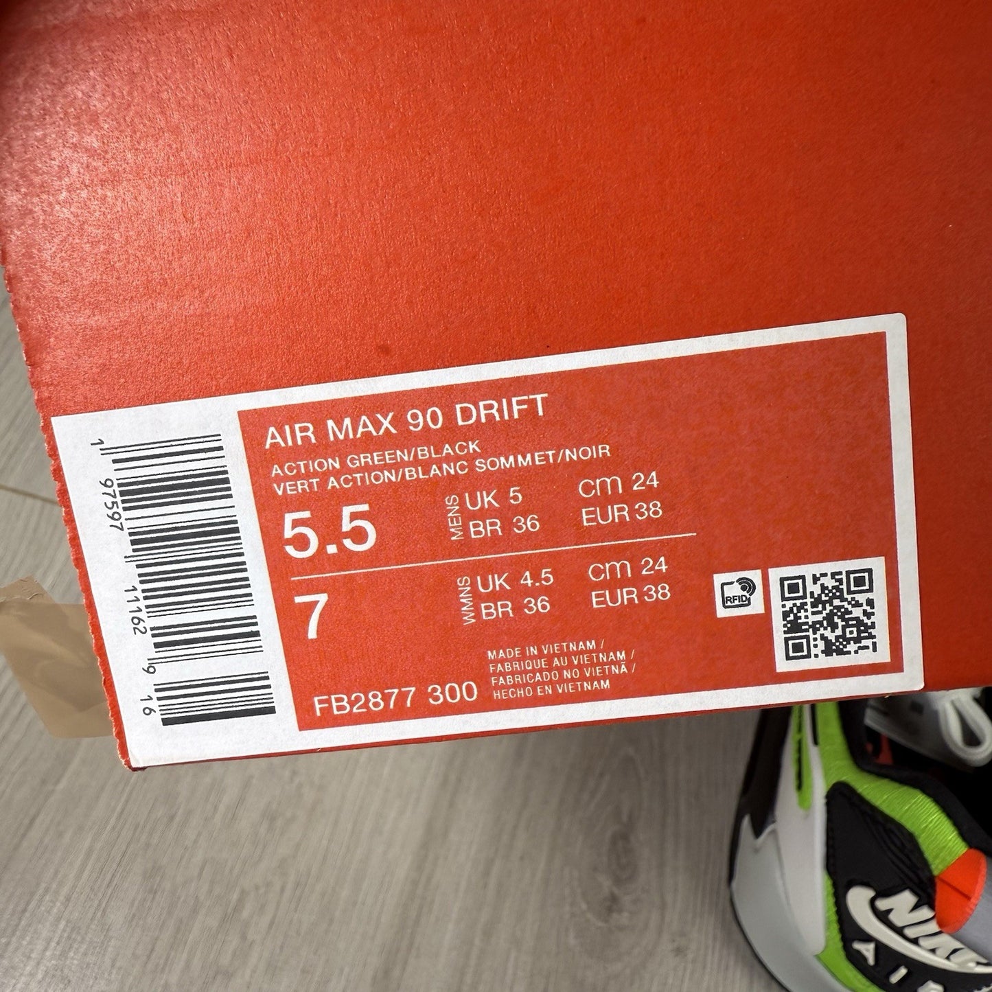 Nike Air Max 90 Drift Trainers Action Green Size UK5 US5.5 EU38 FB2877-300