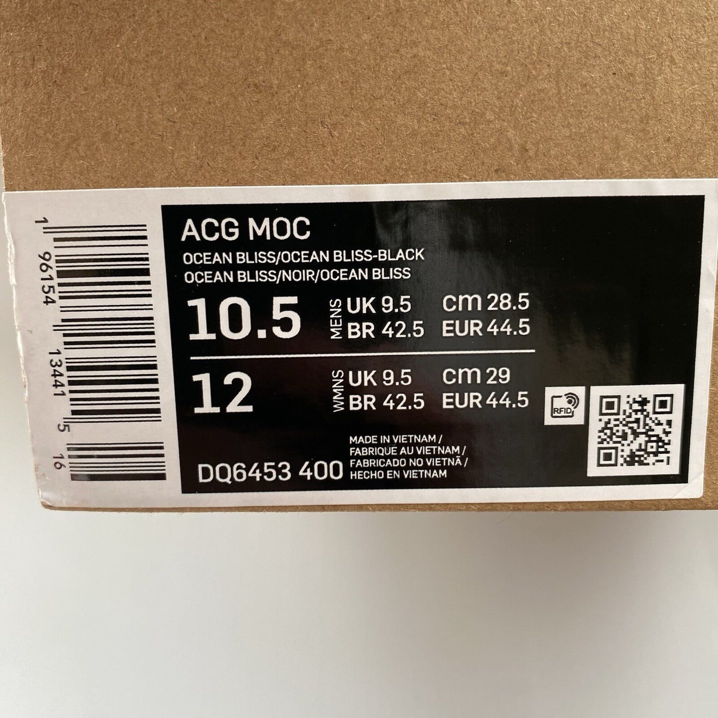 Nike ACG MOC Trainers Ocean Bliss Blue Size UK9.5 US10.5 EU42.5 DQ6453-400