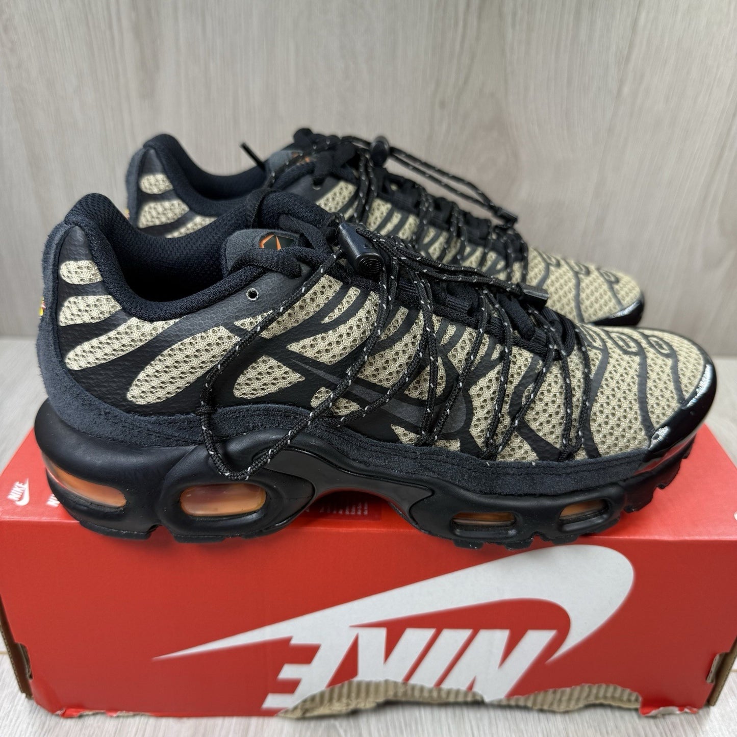 Nike Air Max Plus TN Utility Trainers Khaki Black Size UK3.5 US4 EU36 FD0670-200