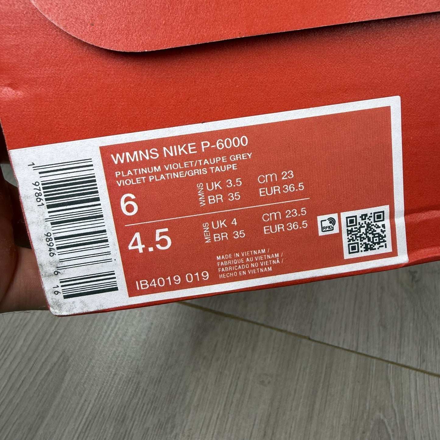 Nike P-6000 Trainers Platinum Violet Vast Grey Size UK3.5 US6 EU36.5 IB4019-019