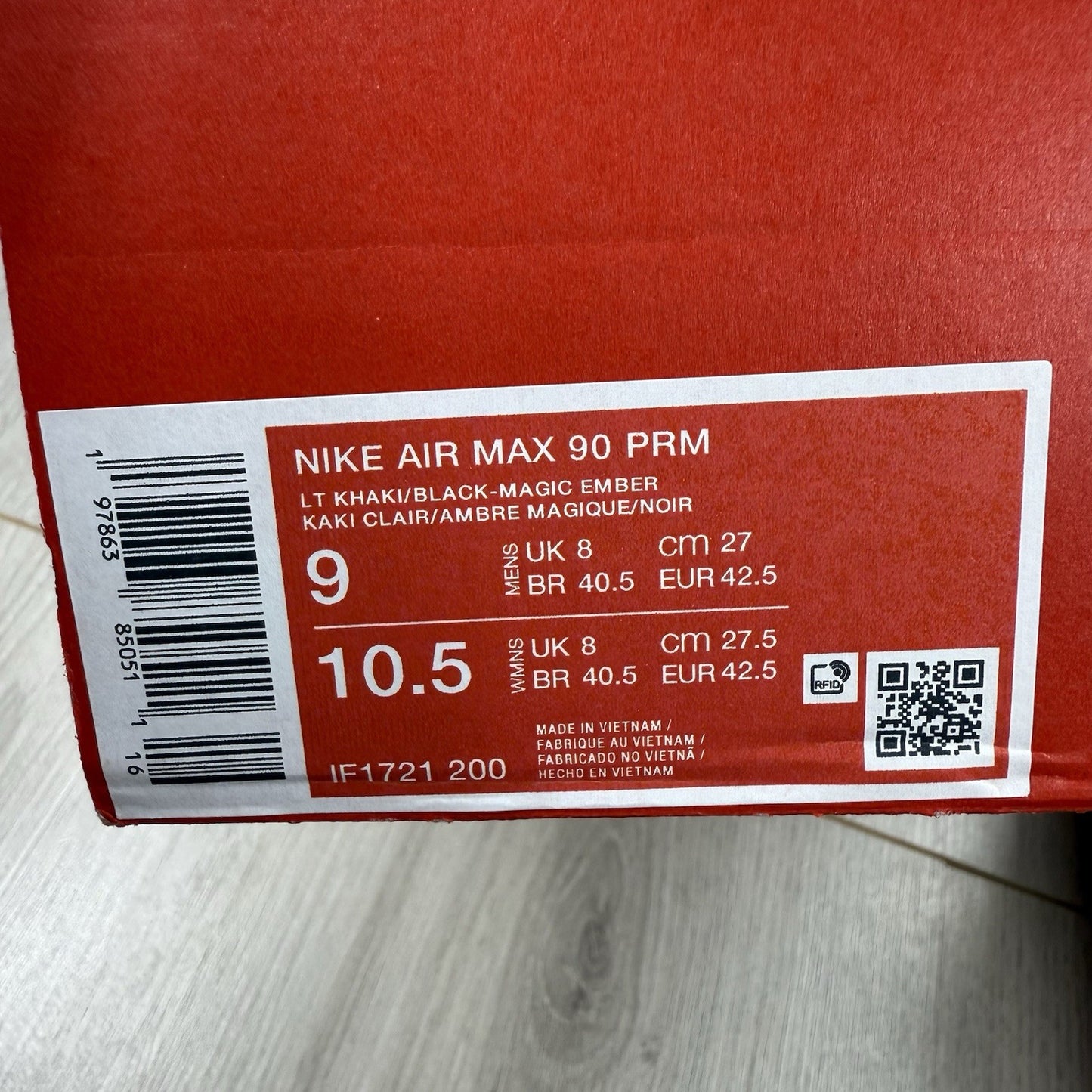 Nike Air Max 90 Trainers Magic Ember Camo Size UK7.5 US8.5 EU42 IF1721-200