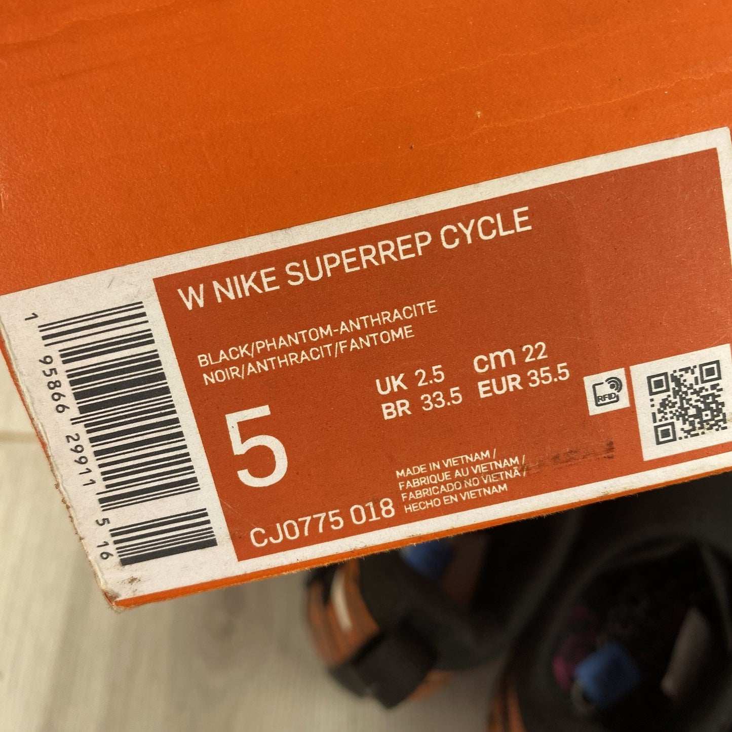 Nike Superrep Cycle Trainers Shoes Black Size UK2.5 US5 EU35.5 CJ0775-018