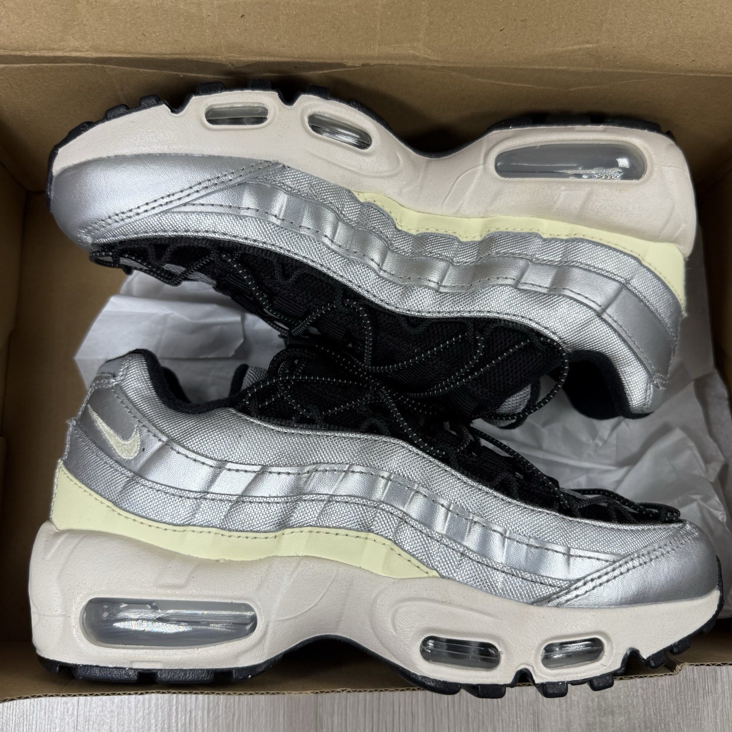 Nike Air Max 95 Trainers Toggle Metallic Silver Size UK3.5 US6 EU36.5 FD0798-001