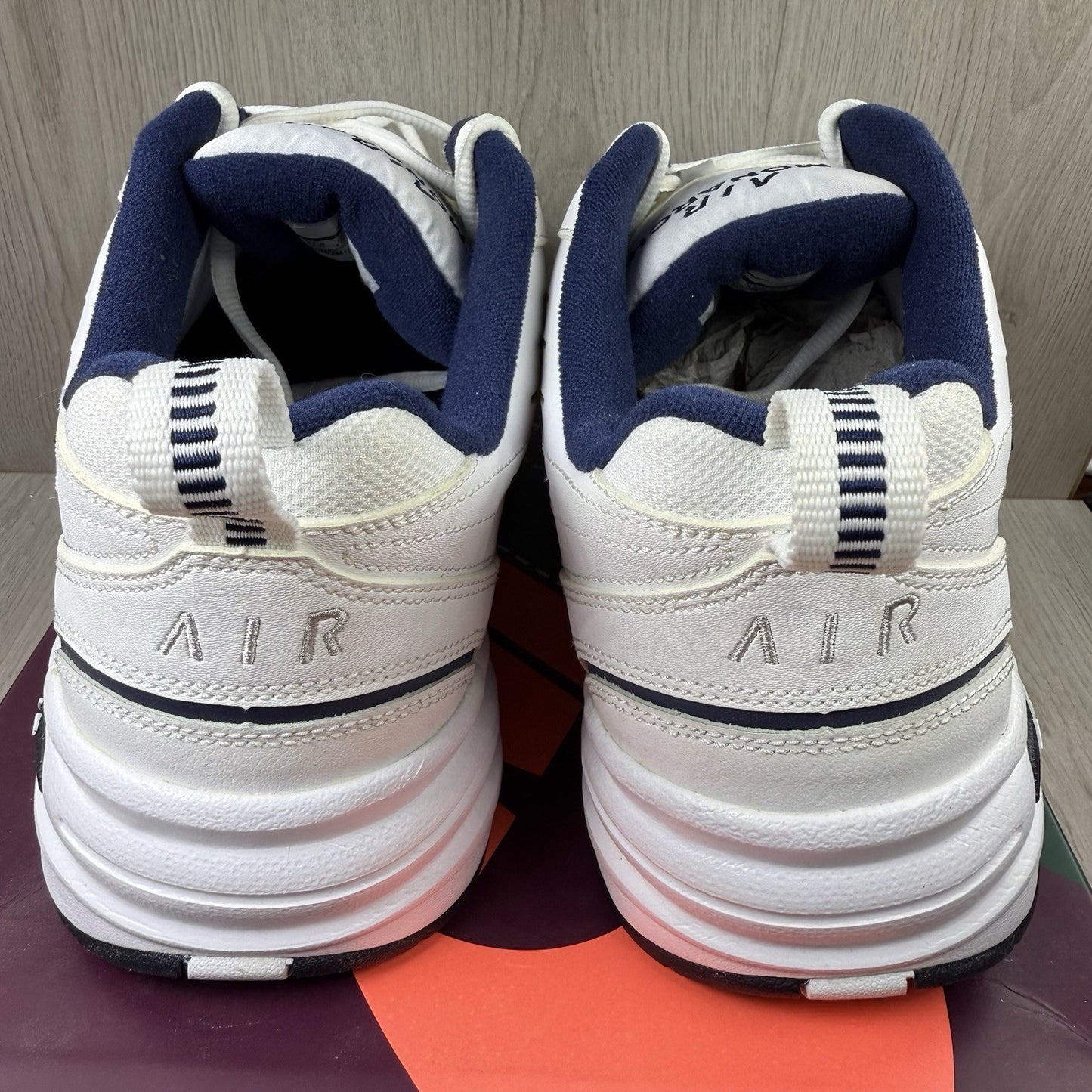 Nike Air Monarch IV Trainers White Midnight Navy UK10.5 US11.5 EU45.5 416355-102