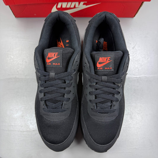 Nike running shoes black with total orange and reflective silver accents.