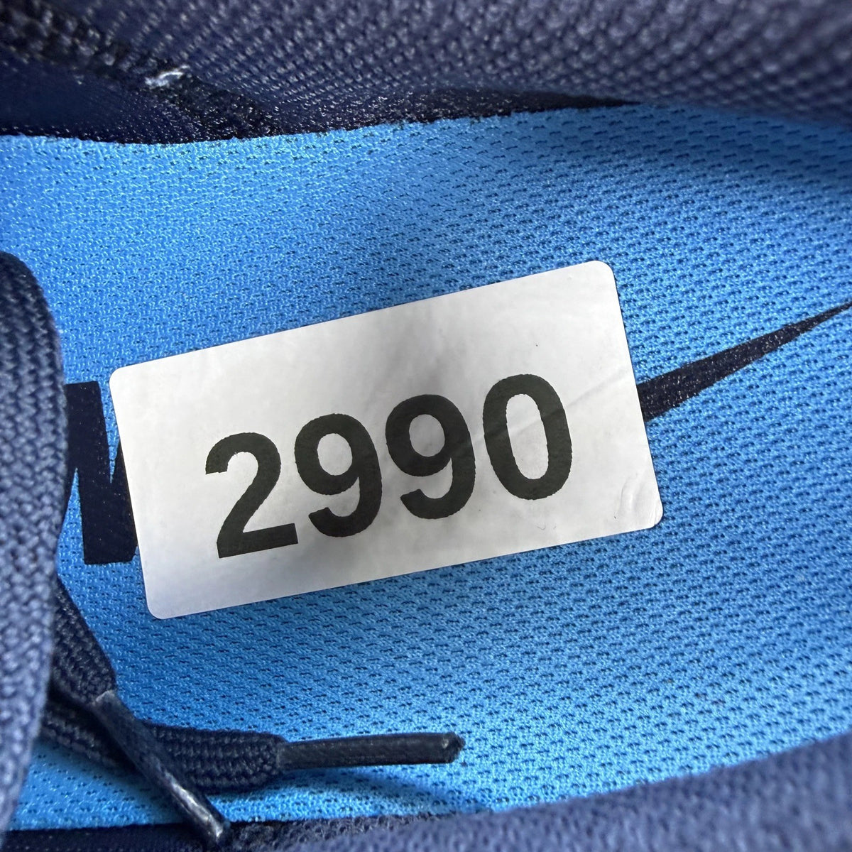 Nike blue trainers with Air Zoom cushioning and logo detailing on the side.