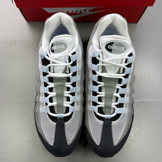 Nike Air Max 95 black trainers with big bubble design and reflective accents.