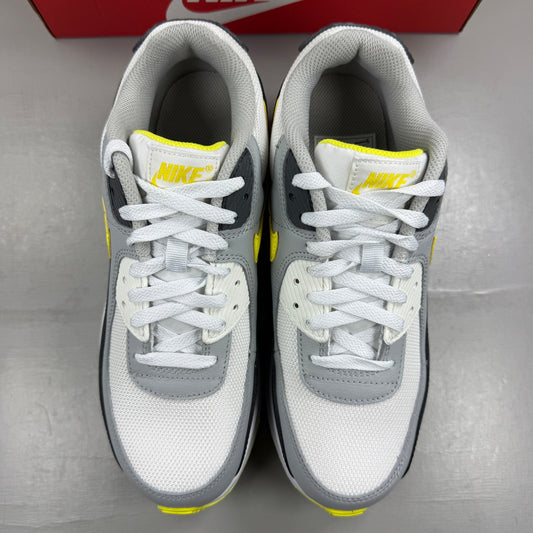Nike deck shoes grey with sonic yellow accents and black logo details.