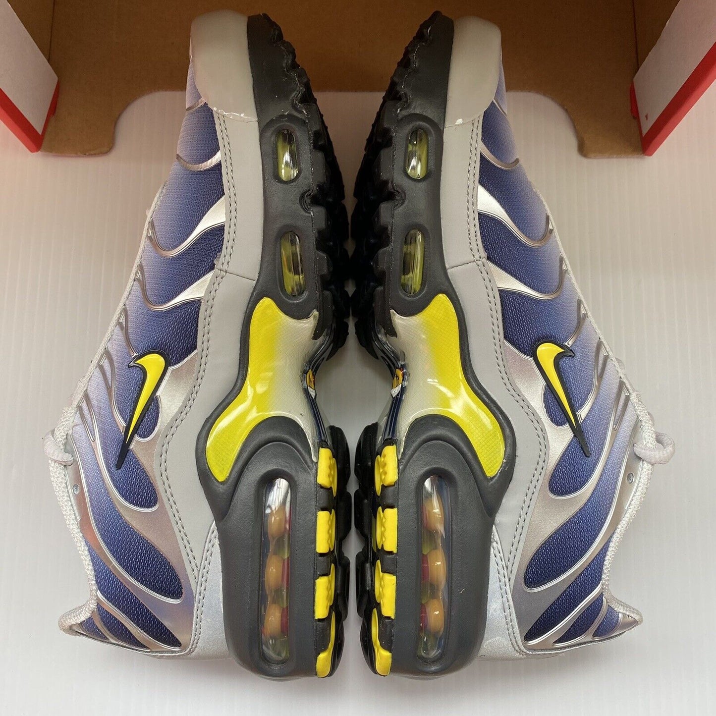 Nike Air Max Plus TN Kids Trainers Silver Yellow UK5 US5.5 EU38 HF0030-001 NEW