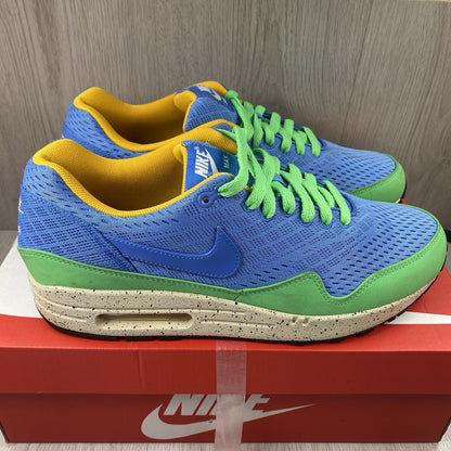 Nike Air Max 1 Trainers Beaches of Rio Blue Green Size UK8.5 US9.5 554718-443