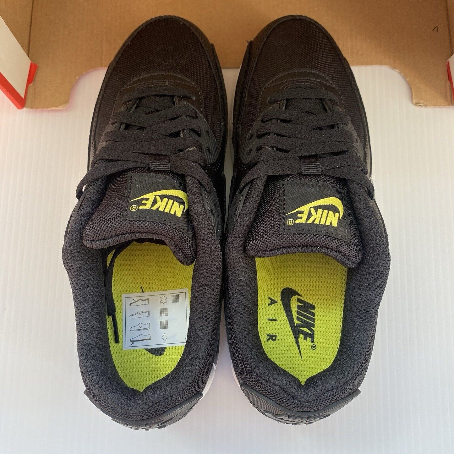 Nike Air Max 90 Men’s Trainers Black Yellow UK6 US6.5 EU39 FN8005-002 2023 NEW