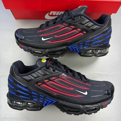 Nike black trainers featuring Spider-Man design, mesh upper, and distinctive Air Max sole.