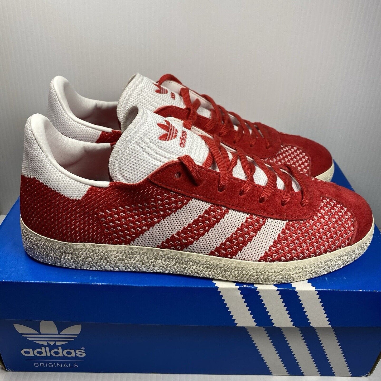 Adidas Gazelle PK Mens Trainers Red White UK8 US8.5 EU42 BB5247 2017 RARE NEW