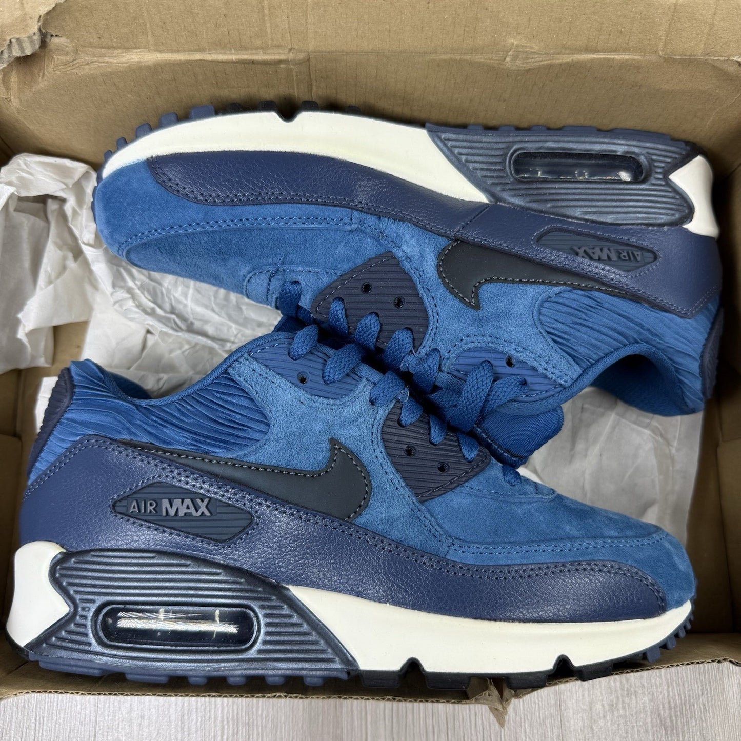 Nike Air Max 90 Trainers LTR Brigade Blue White Size UK4 US6.5 EU37.5 768887-401