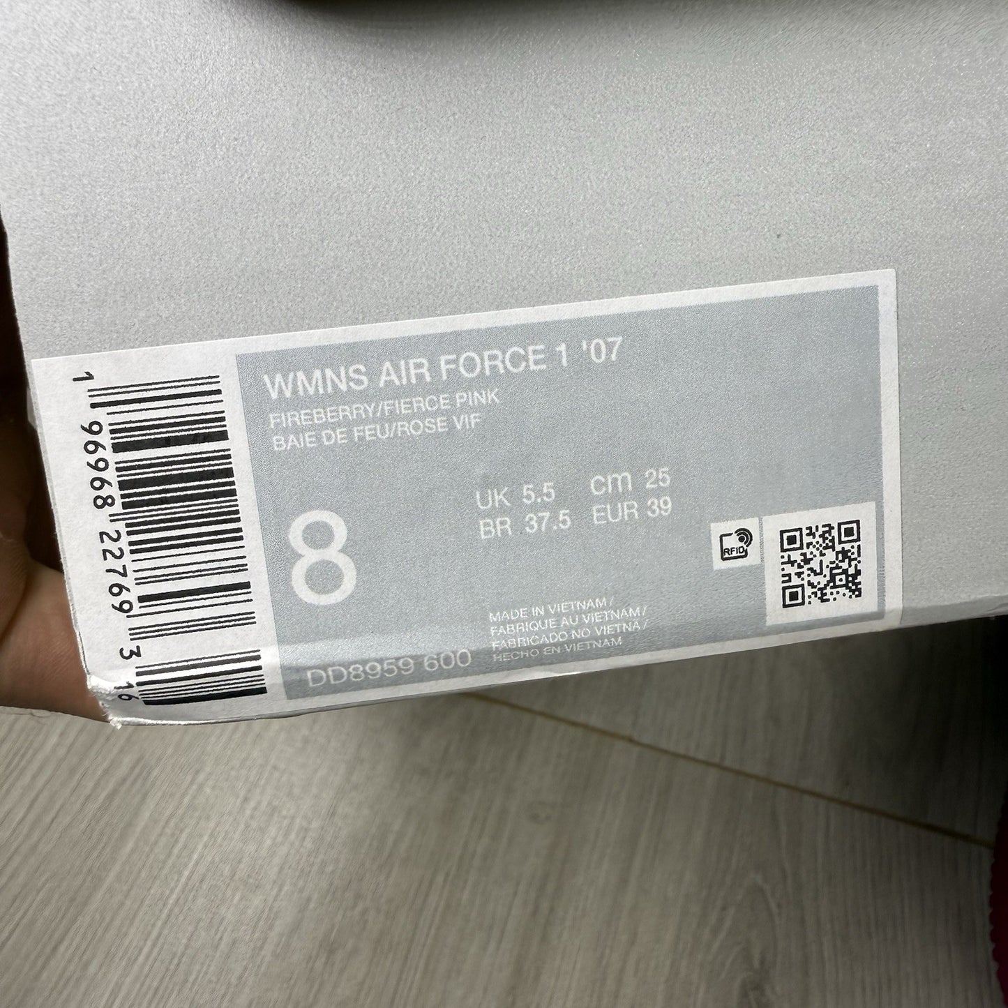 Nike Air Force 1 Low ‘07 Trainers Fireberry Pink Size UK5.5 US8 EU39 DD8959-600
