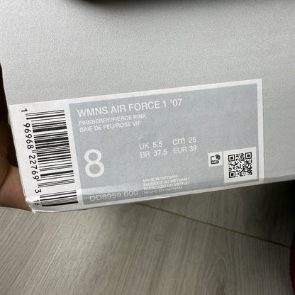 Nike Air Force 1 Low ‘07 Trainers Fireberry Pink Size UK5.5 US8 EU39 DD8959-600
