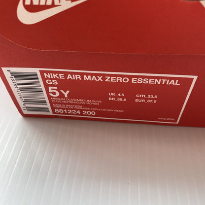 Nike Air Max Zero Essential Kids Trainers Khaki UK4.5 US5 EU37.5 881224-200 NEW