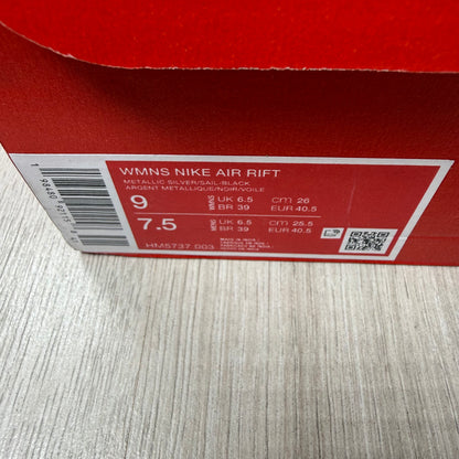 Nike Air Rift Leather Metallic Silver Sail