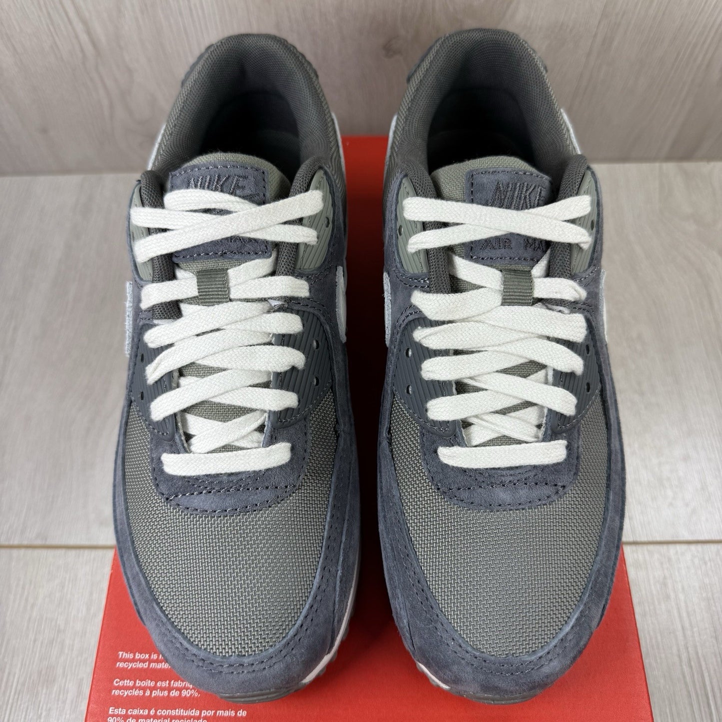 Nike Air Max 90 Trainers Premium Iron Grey Size UK4 US4.5 EU36.5 HJ3989-001