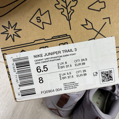 Nike Juniper Trail 3 Trainers Cement Grey Jade Size UK6 US6.5 EU39 FQ0904-004