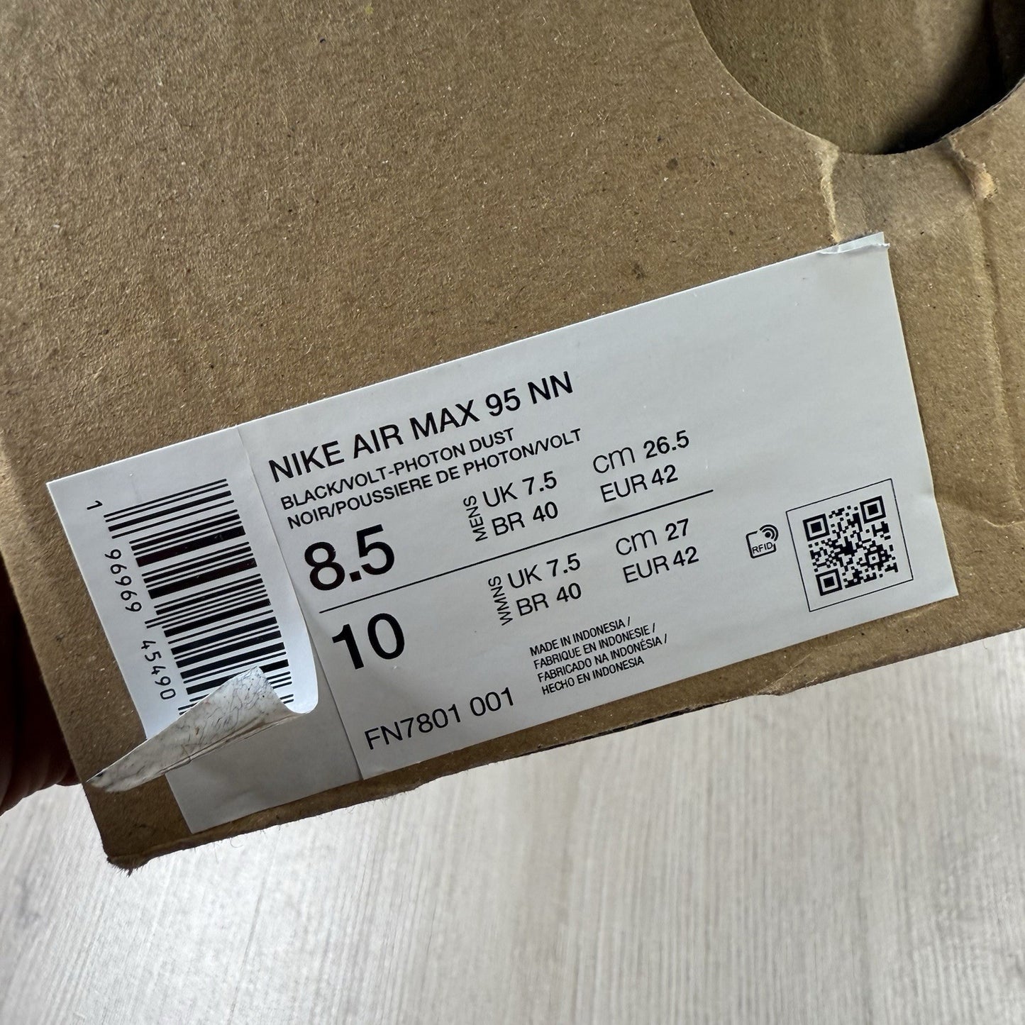 Nike Air Max 95 Trainers Greedy 4.0 Black Grey Size UK7.5 US8.5 EU42 FN7801-001