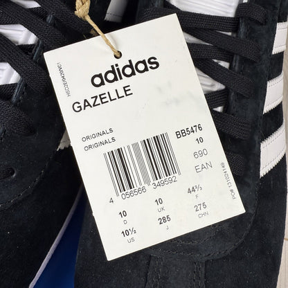 Adidas Gazelle Trainers Core Black Cloud White Size UK10 US10.5 EU44 2/3 BB5476