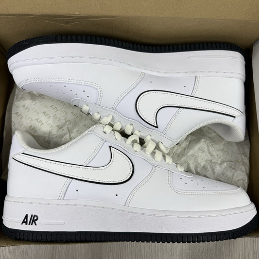 Nike Air Force 1 Trainers White Black Outline Swoosh UK8 US9 EU42.5 DV0788-103