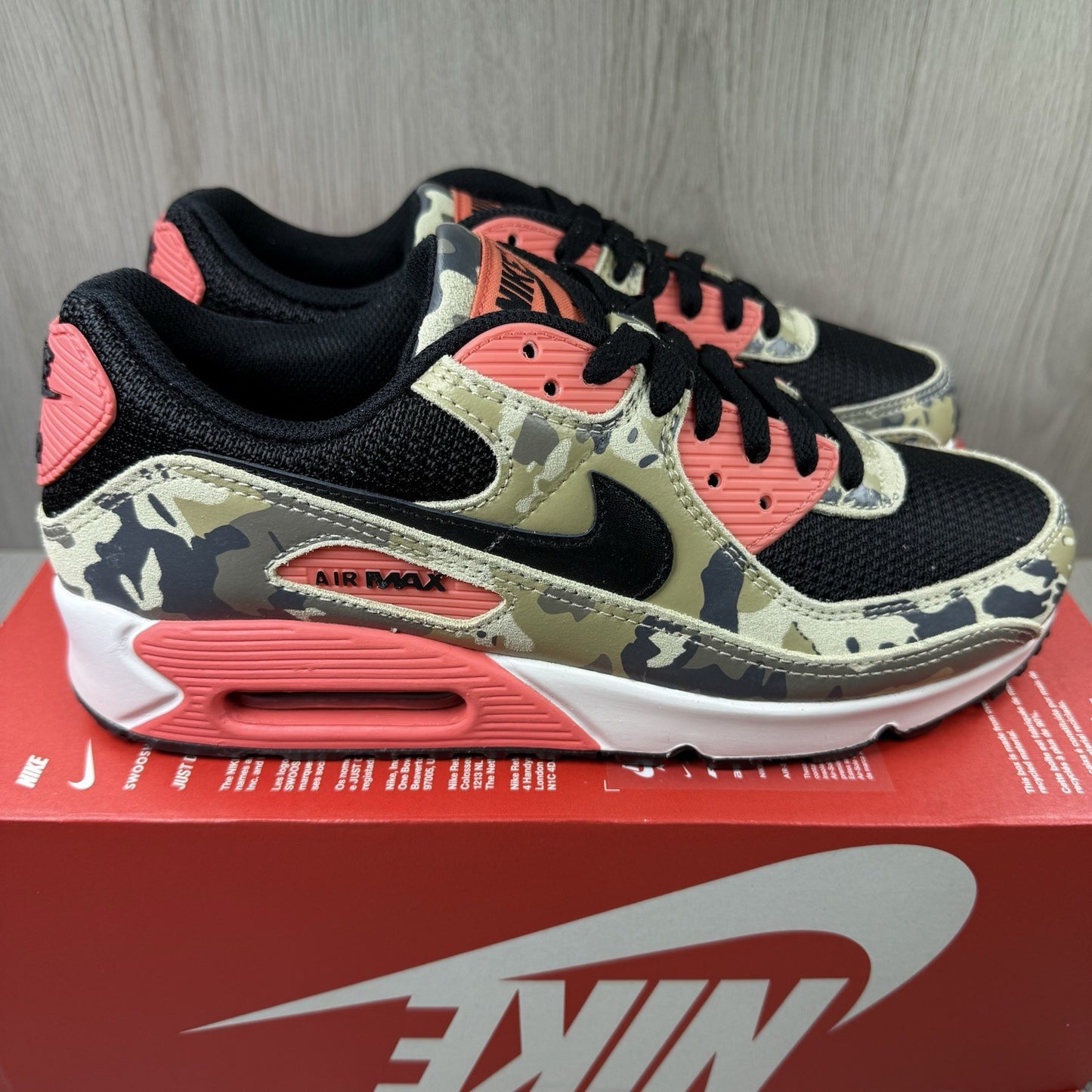 Nike Air Max 90 Trainers Magic Ember Camo Size UK7.5 US8.5 EU42 IF1721-200