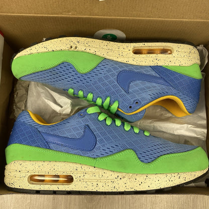 Nike Air Max 1 Trainers Beaches of Rio Blue Green Size UK8.5 US9.5 554718-443