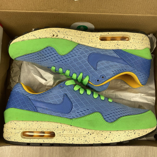 Nike Air Max 1 Trainers Beaches of Rio Blue Green Size UK8.5 US9.5 554718-443
