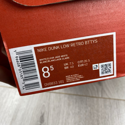 Nike Dunk Low BTTYS Clear Jade Trainers Size UK7.5 US8.5 EU42 DV0833-101