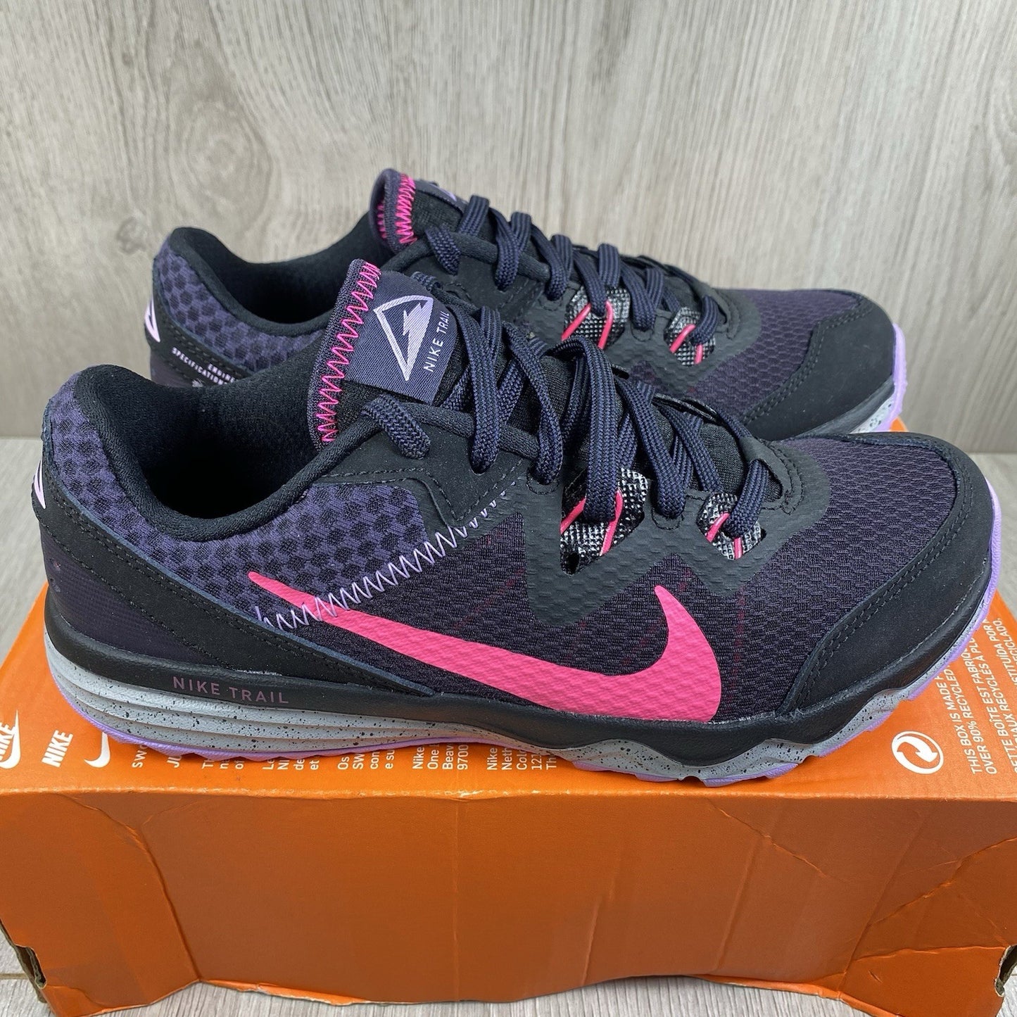 Nike Juniper Trail Trainers Black Pink Size UK3.5 US6 EU36.5 CW3809-014