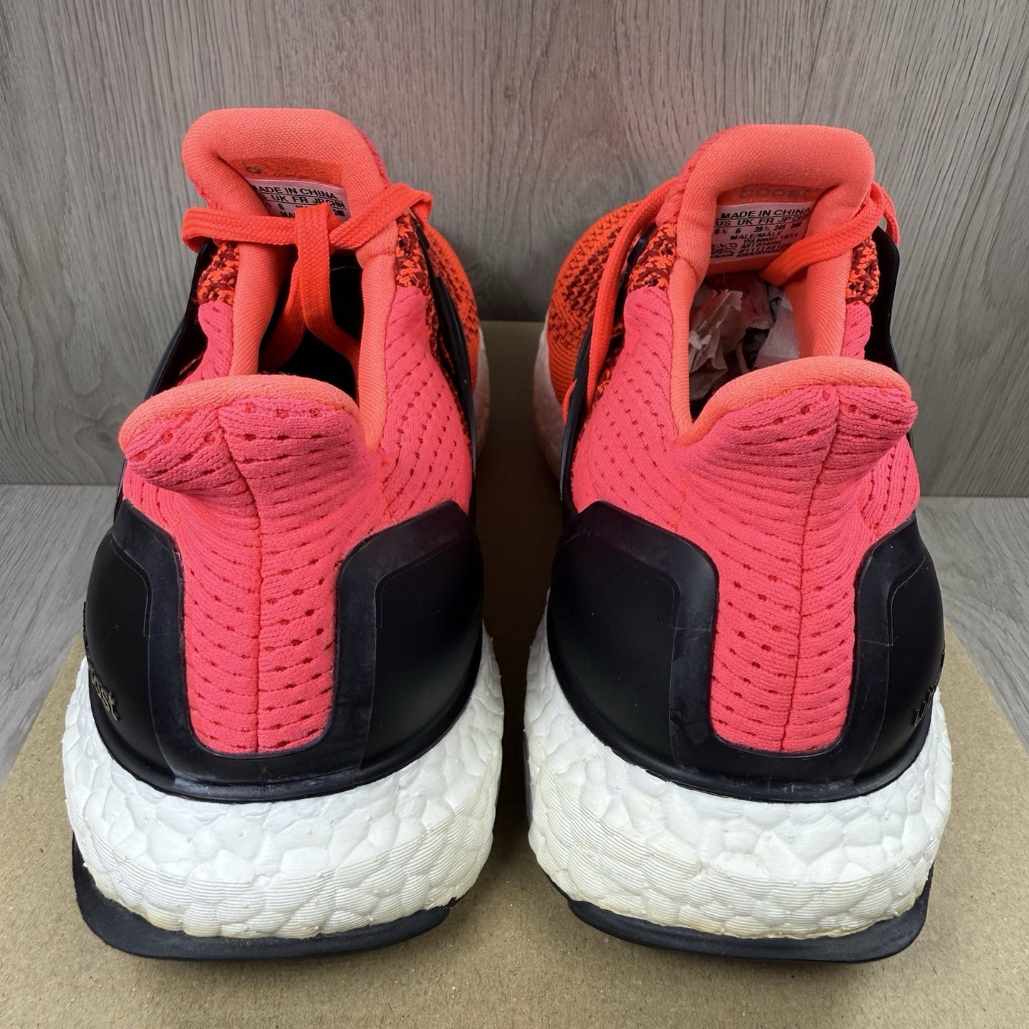 Adidas Ultra Boost 1.0 Trainers Solar Red White Size UK6 US6.5 EU39 1/3 B34050