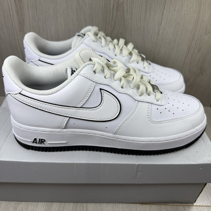 Nike Air Force 1 Trainers White Black Outline Swoosh UK8 US9 EU42.5 DV0788-103