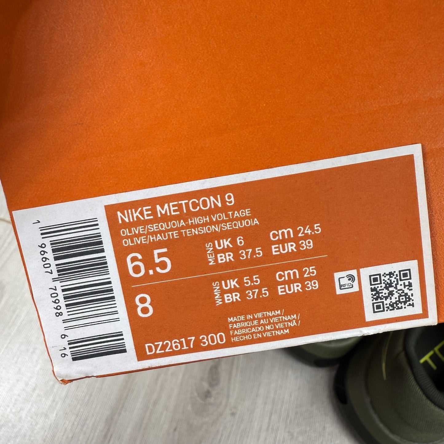 Nike Metcon 9 Trainers Olive Luminous Green UK6 US6.5 EU39 DZ2617-300