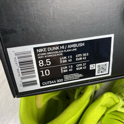 Nike Dunk High Ambush Trainers Flash Lime Green UK7.5 US8.5 EU42 CU7544-300