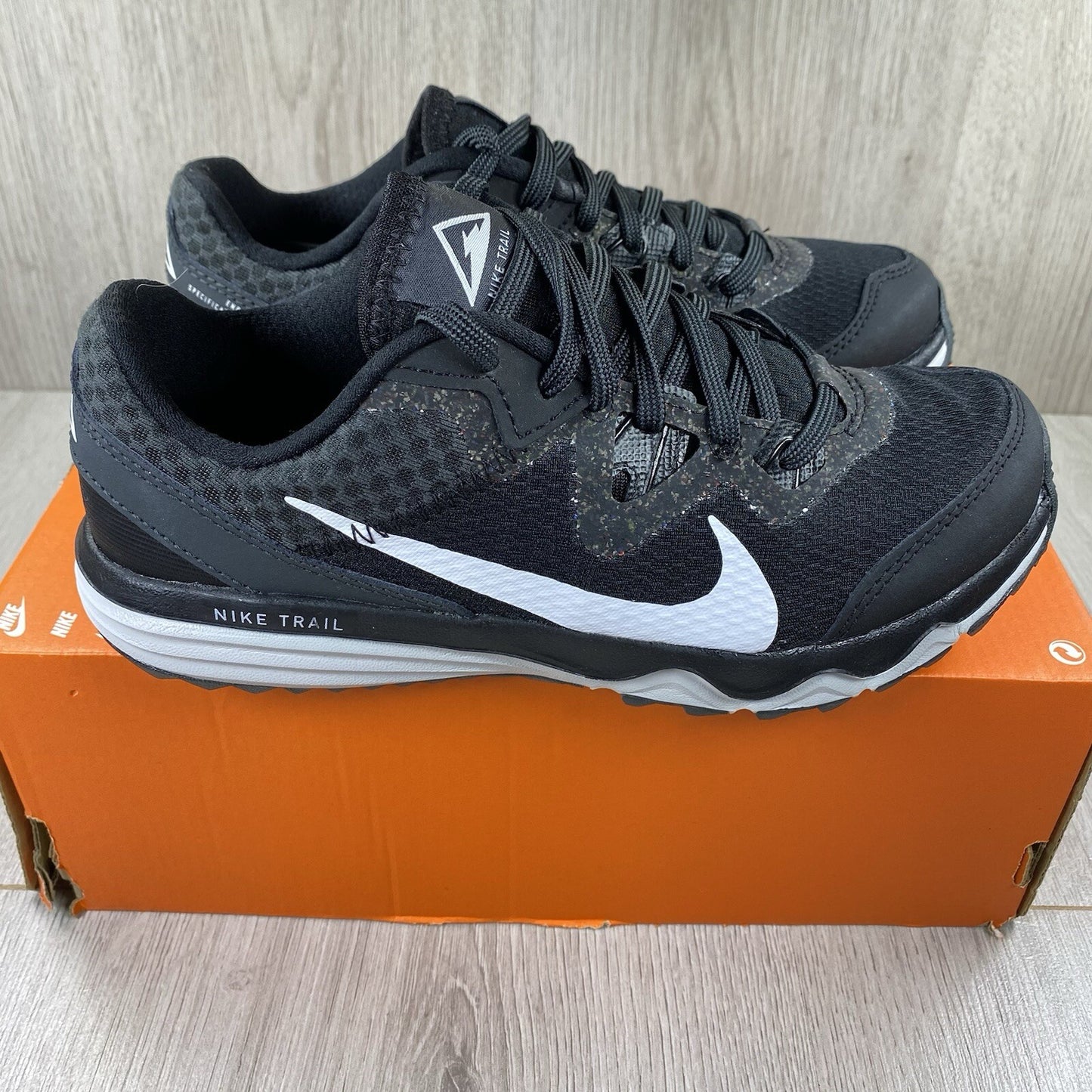 Nike Juniper Trail Trainers Black White Size UK3 US5.5 EU36 CW3809-001 NEW