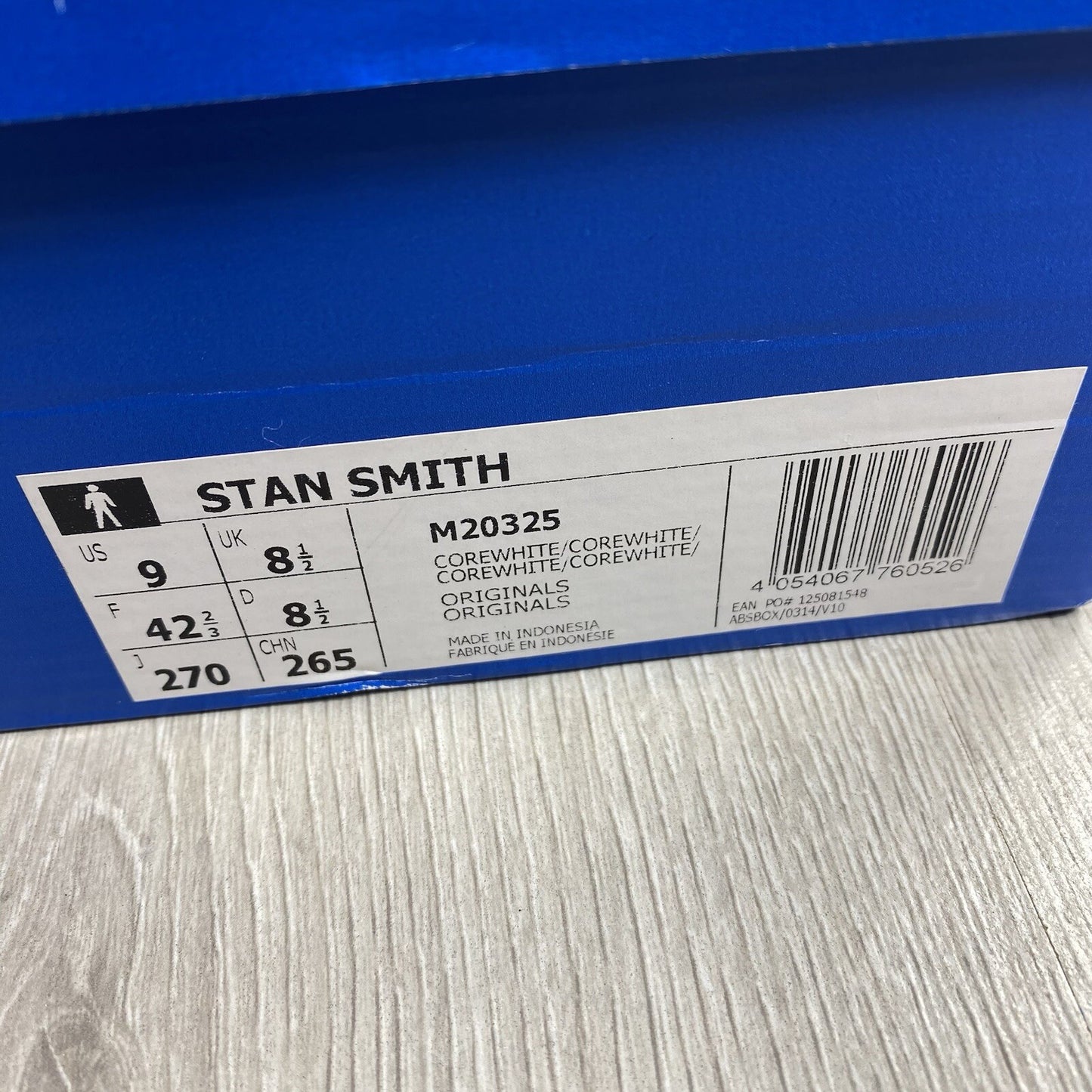 Adidas Originals Stan Smith Trainers White Size UK8.5 US9 EU42 2/3 M20325