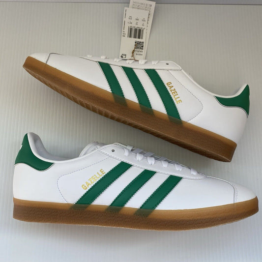 Adidas Gazelle Mens Trainers White Green Gum UK10 US10.5 EU44 2/3 IH2216 NEW