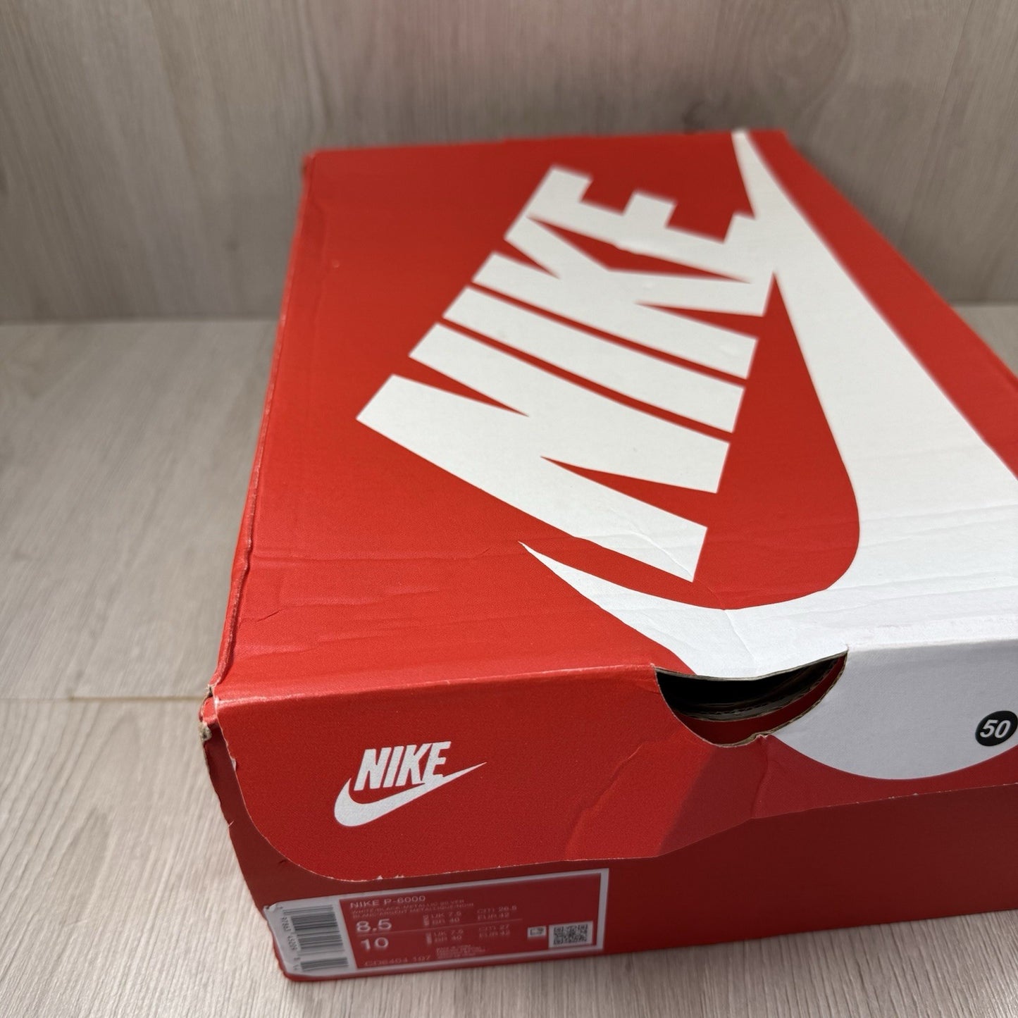 Nike P-6000 White Metallic Silver Black Trainers Size UK7.5 US8.5 CD6404-107